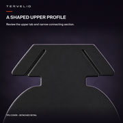 a shaped upper profile: Review the upper tab and narrow connecting section.