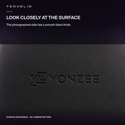 look closely at the surface: The photographed side has a smooth black finish.