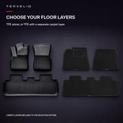 choose your floor layers: TPE alone, or TPE with a separate carpet layer.