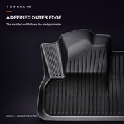 a defined outer edge: The molded wall follows the mat perimeter.