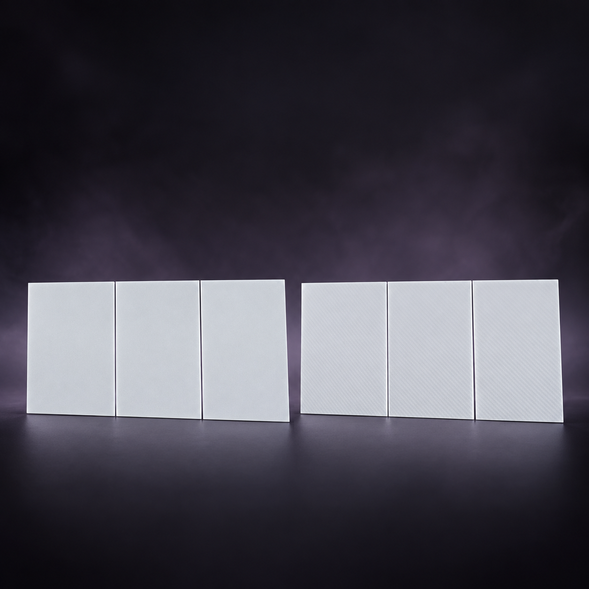 two white finishes: Matte white or a subtle white carbon-style pattern. Text-free product reference.