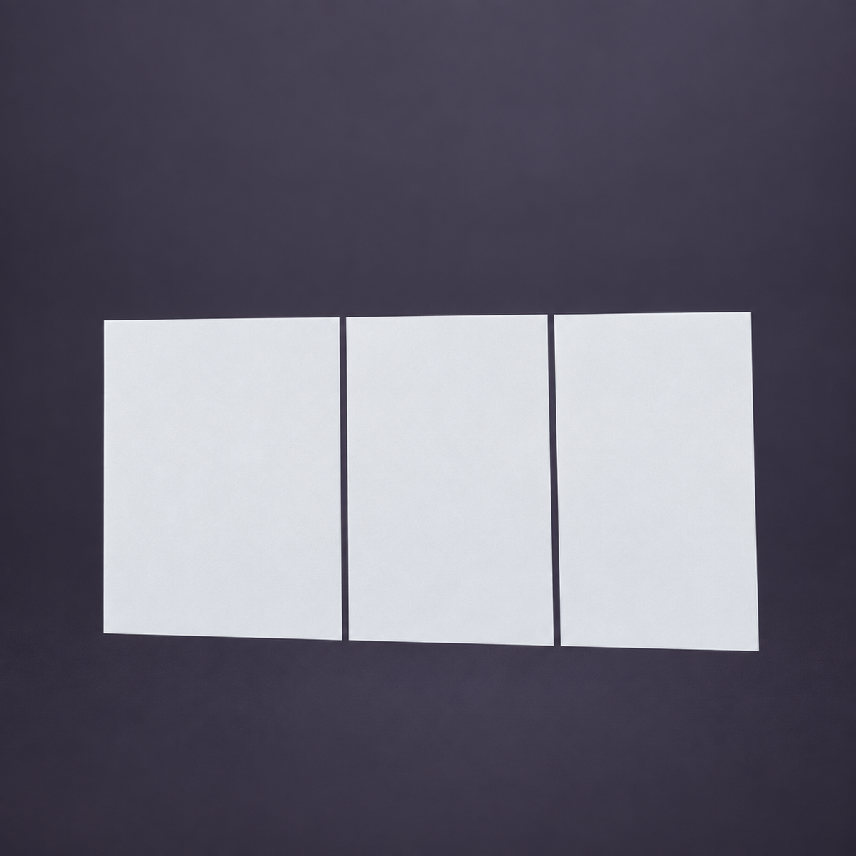 Three matte-white console wrap sheets with separate panel outlines; detached reference.