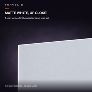matte white, up close: A plain surface for the selected panel wrap set.