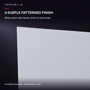 a subtle patterned finish: White carbon-style texture, shown at close range.