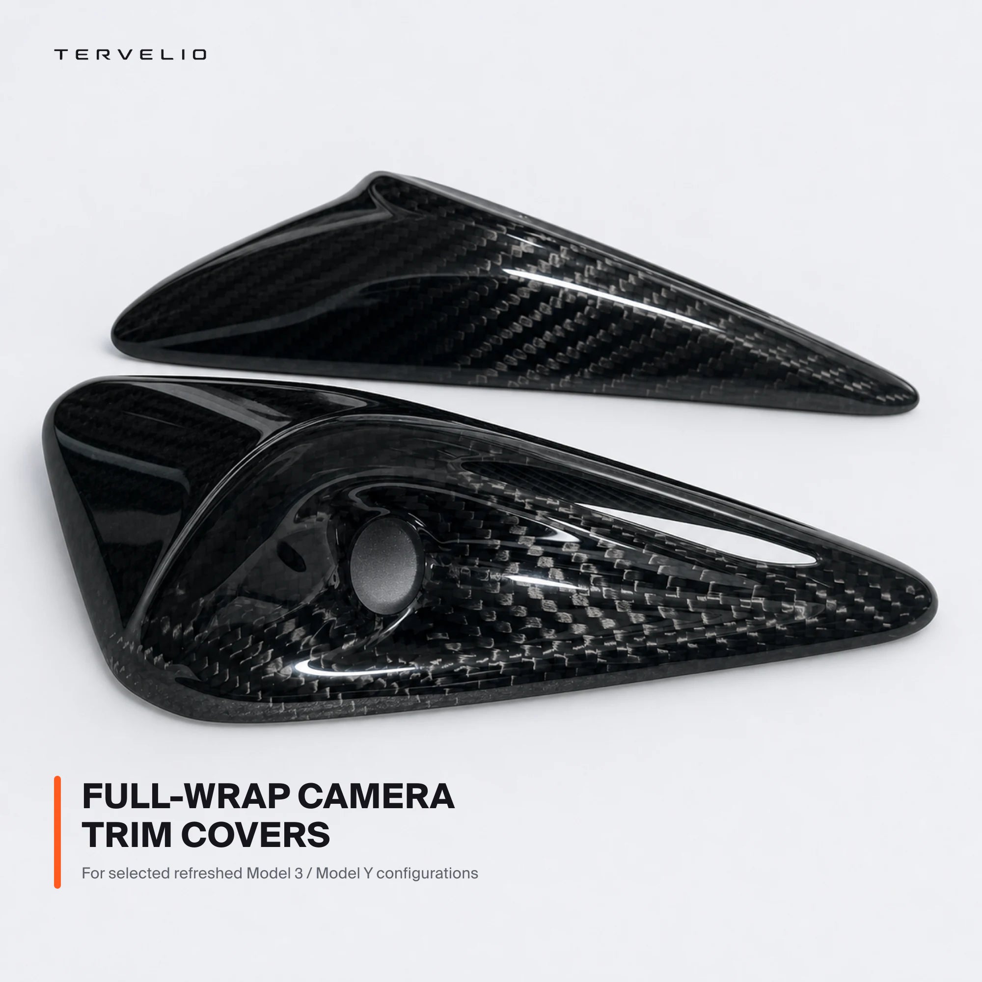 TERVELIO full-wrap camera trim covers for selected refreshed Model 3 and Model Y
