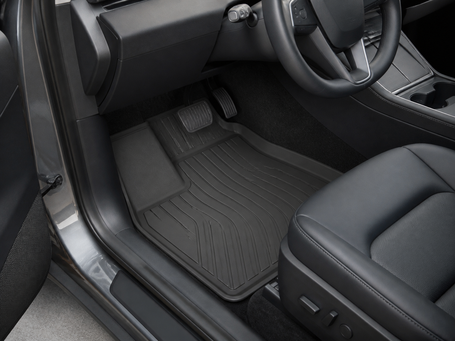Floor mats & protection shown in use